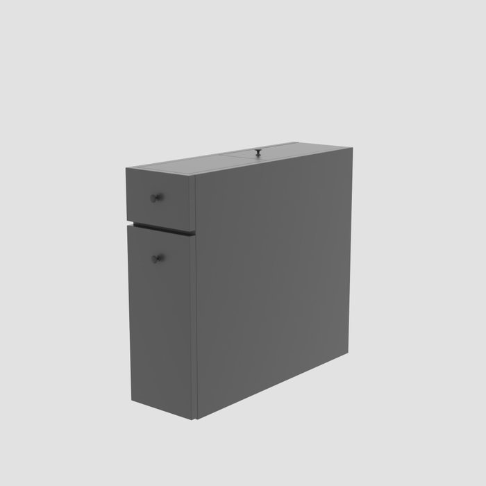 Hanah Home Armario de Baño Anthracite - Mueble Auxiliar con 2 Cajones y Estanterías, Melamina 18mm, 20x55x60 cm